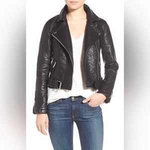 ELEVEN PARIS 'Pistol' Faux Leather Pebbled Moto Jacket -Size 40 (fits like M)